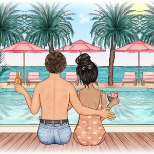 Custom Illustrated Couples Portraits